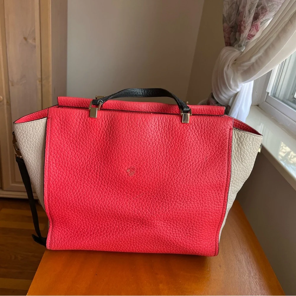 Kate spade Chelsea Hayden pebbled leather colorblock satchel with strap purse - Picture 6 of 17